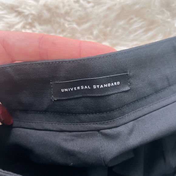 GOOP X UNIVERSAL STANDARD Black Wool Pleated Cropped Trousers - Picture 5 of 6